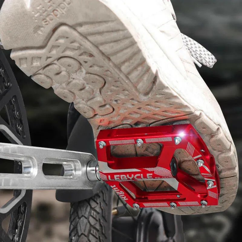 Lebycle MTB CNC Aluminum Alloy Bearings Pedal Bike 16 non-slip nails Flat widened bike Pedal