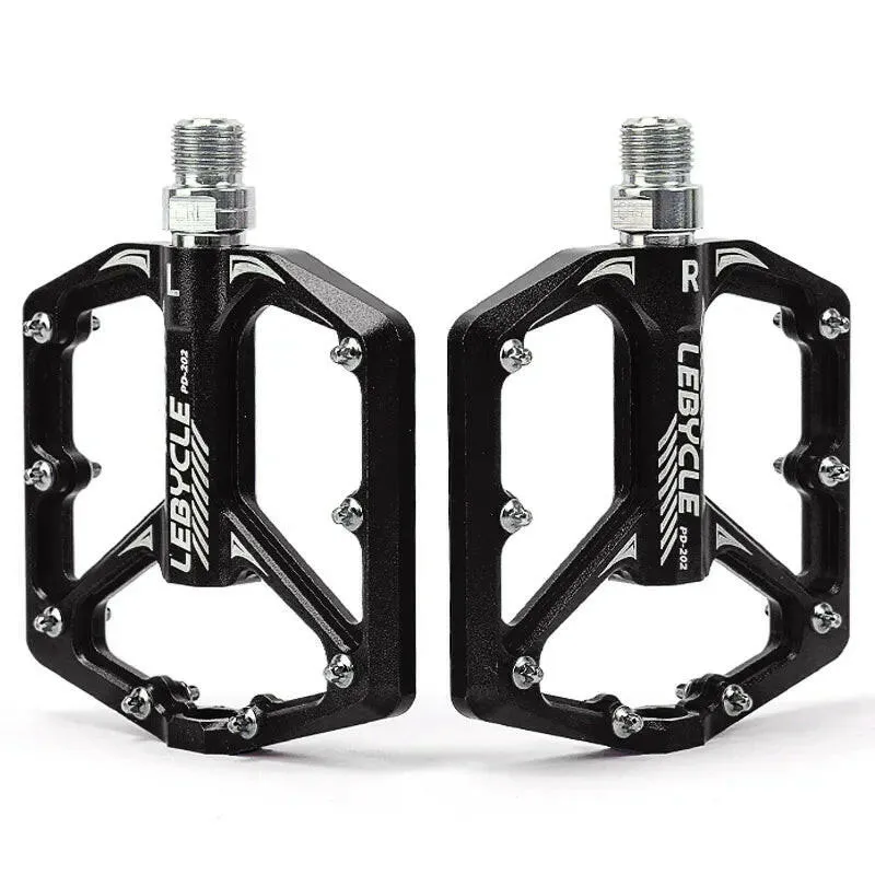 Lebycle MTB CNC Aluminum Alloy Bearings Pedal Bike 16 non-slip nails Flat widened bike Pedal
