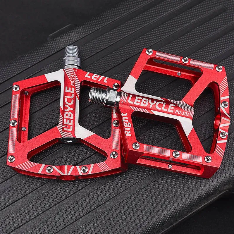 Lebycle MTB CNC Aluminum Alloy Bearings Pedal Bike 16 non-slip nails Flat widened bike Pedal