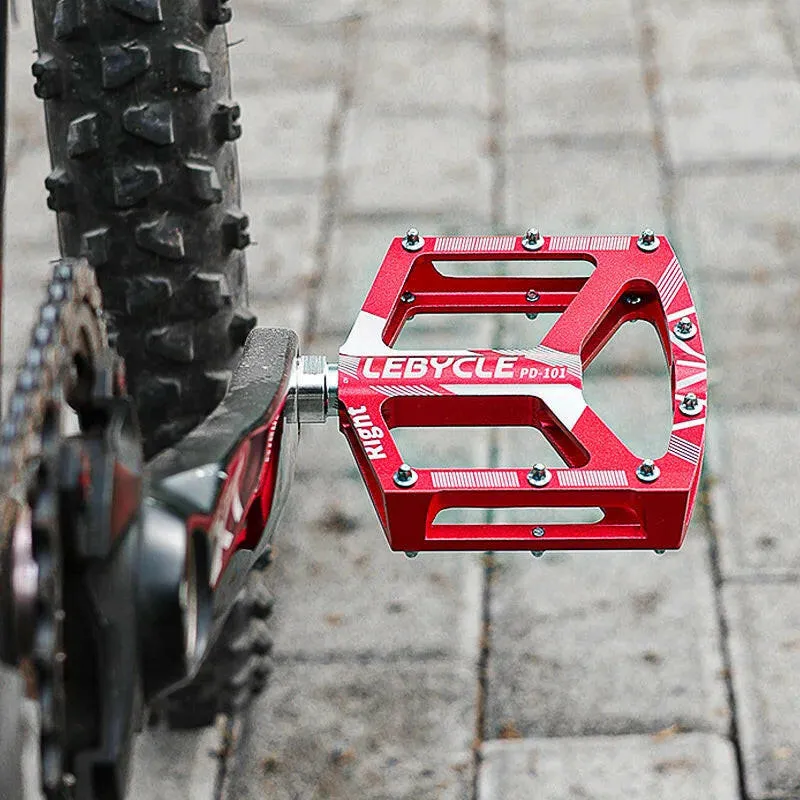 Lebycle MTB CNC Aluminum Alloy Bearings Pedal Bike 16 non-slip nails Flat widened bike Pedal