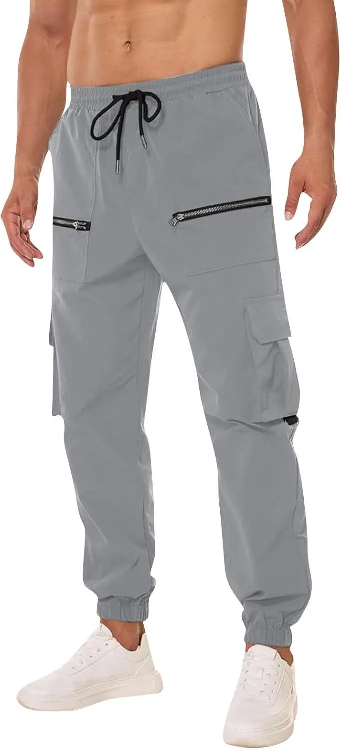 Mens Tactical Pants Travel Climbing Water-Resistant Work Pants Waterproof Flexible Lightweight Quick-Dry Cargo Pants