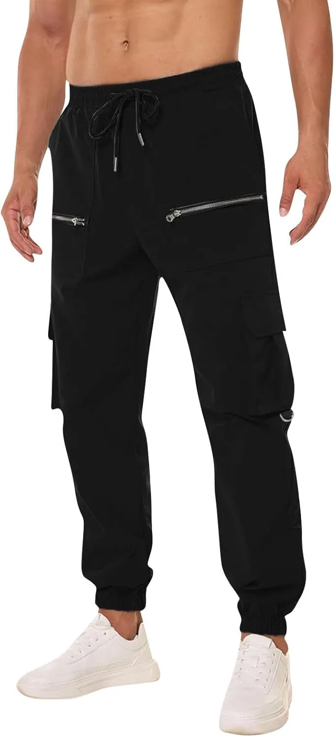 Mens Tactical Pants Travel Climbing Water-Resistant Work Pants Waterproof Flexible Lightweight Quick-Dry Cargo Pants