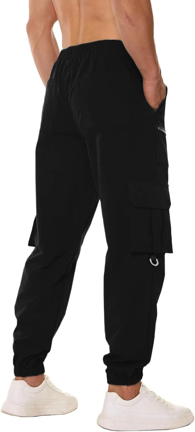 Mens Tactical Pants Travel Climbing Water-Resistant Work Pants Waterproof Flexible Lightweight Quick-Dry Cargo Pants
