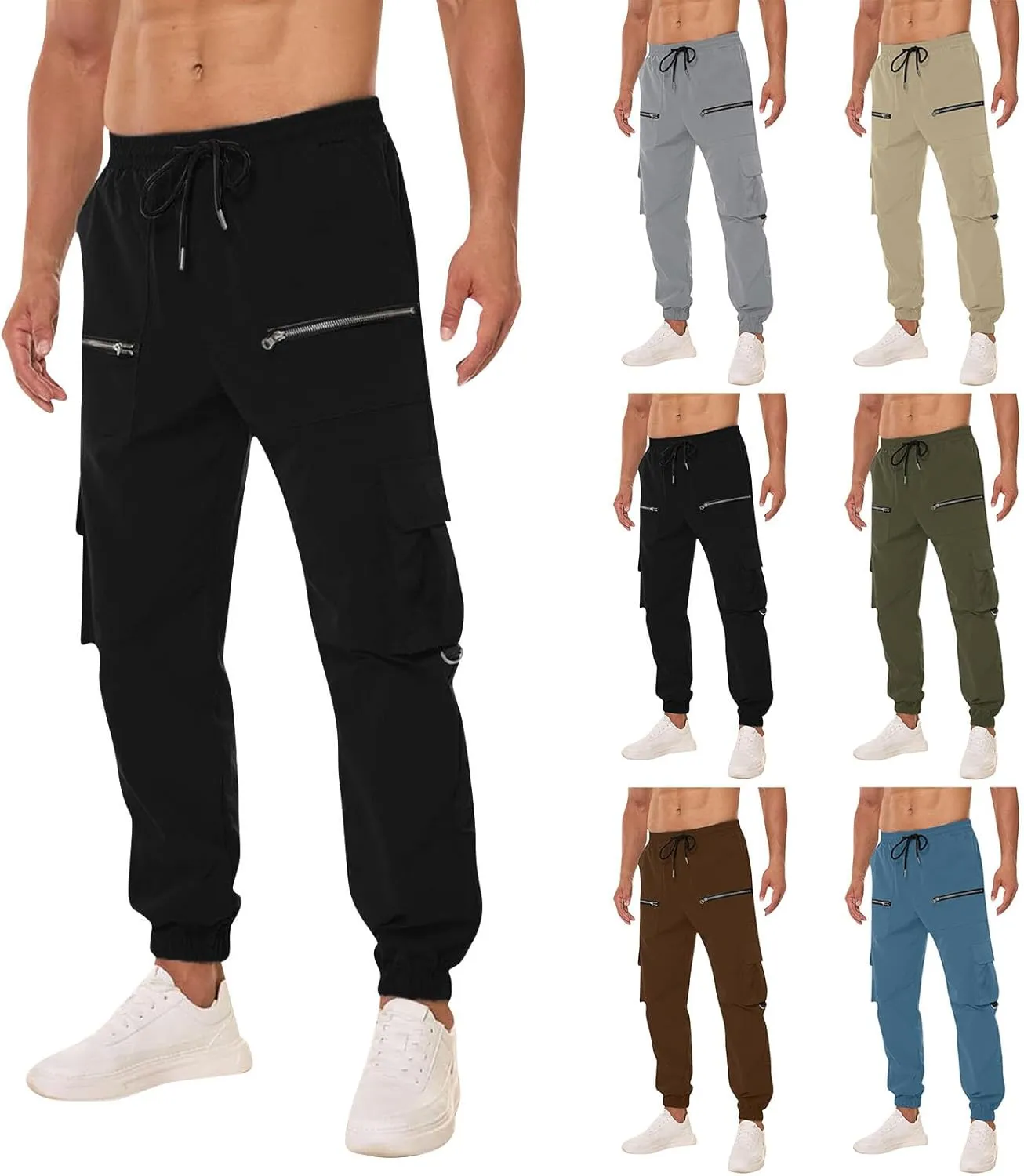 Mens Tactical Pants Travel Climbing Water-Resistant Work Pants Waterproof Flexible Lightweight Quick-Dry Cargo Pants
