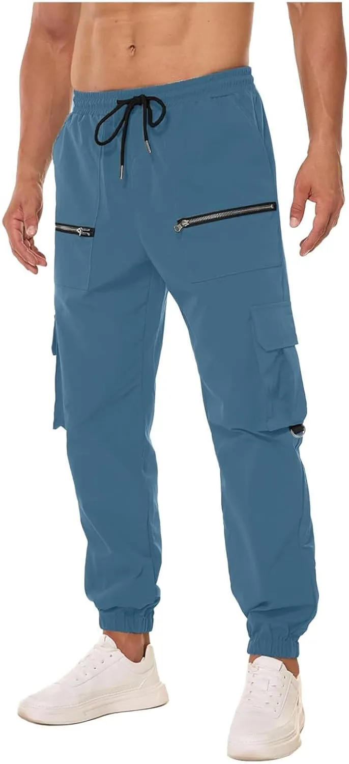 Mens Tactical Pants Travel Climbing Water-Resistant Work Pants Waterproof Flexible Lightweight Quick-Dry Cargo Pants