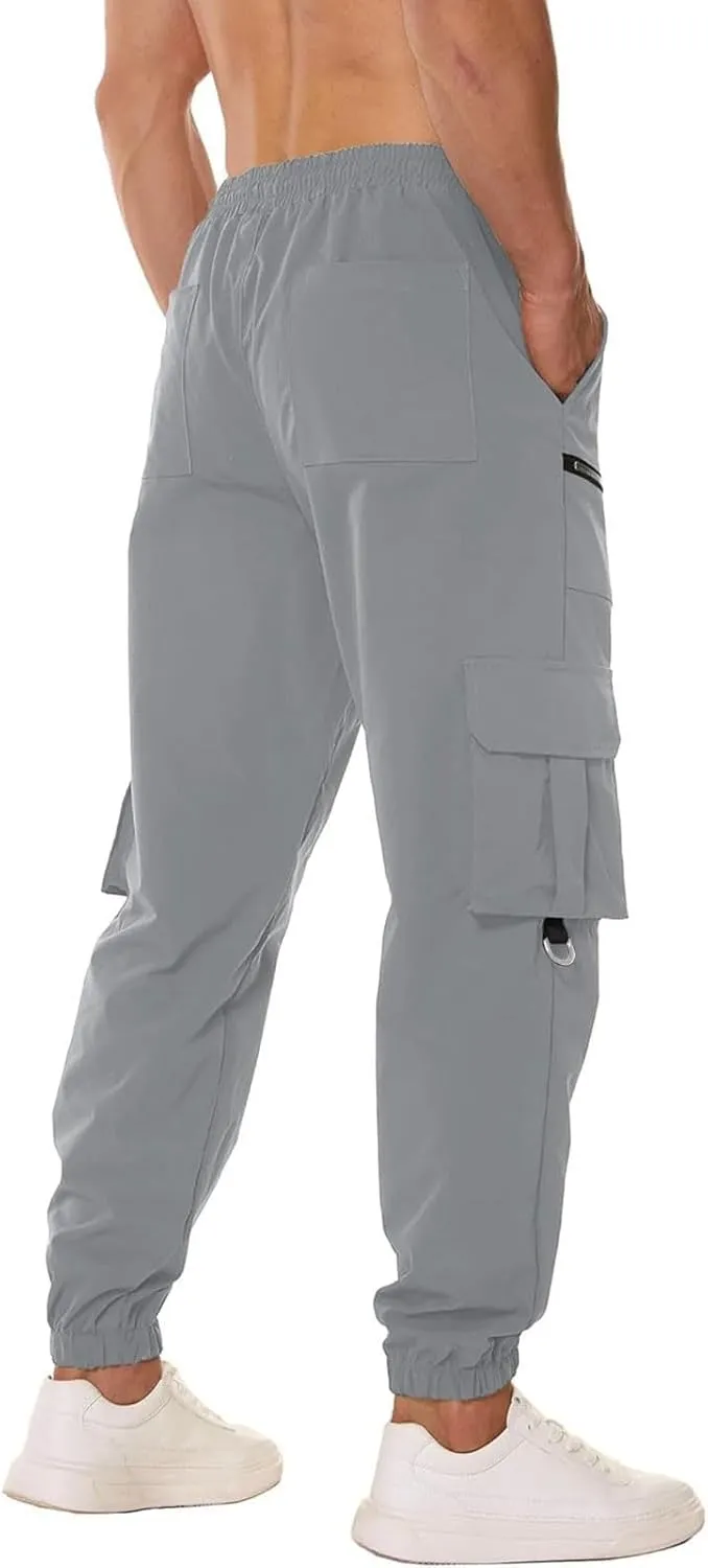 Mens Tactical Pants Travel Climbing Water-Resistant Work Pants Waterproof Flexible Lightweight Quick-Dry Cargo Pants