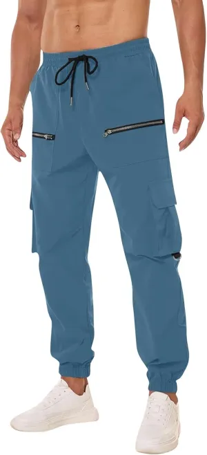 Mens Tactical Pants Travel Climbing Water-Resistant Work Pants Waterproof Flexible Lightweight Quick-Dry Cargo Pants