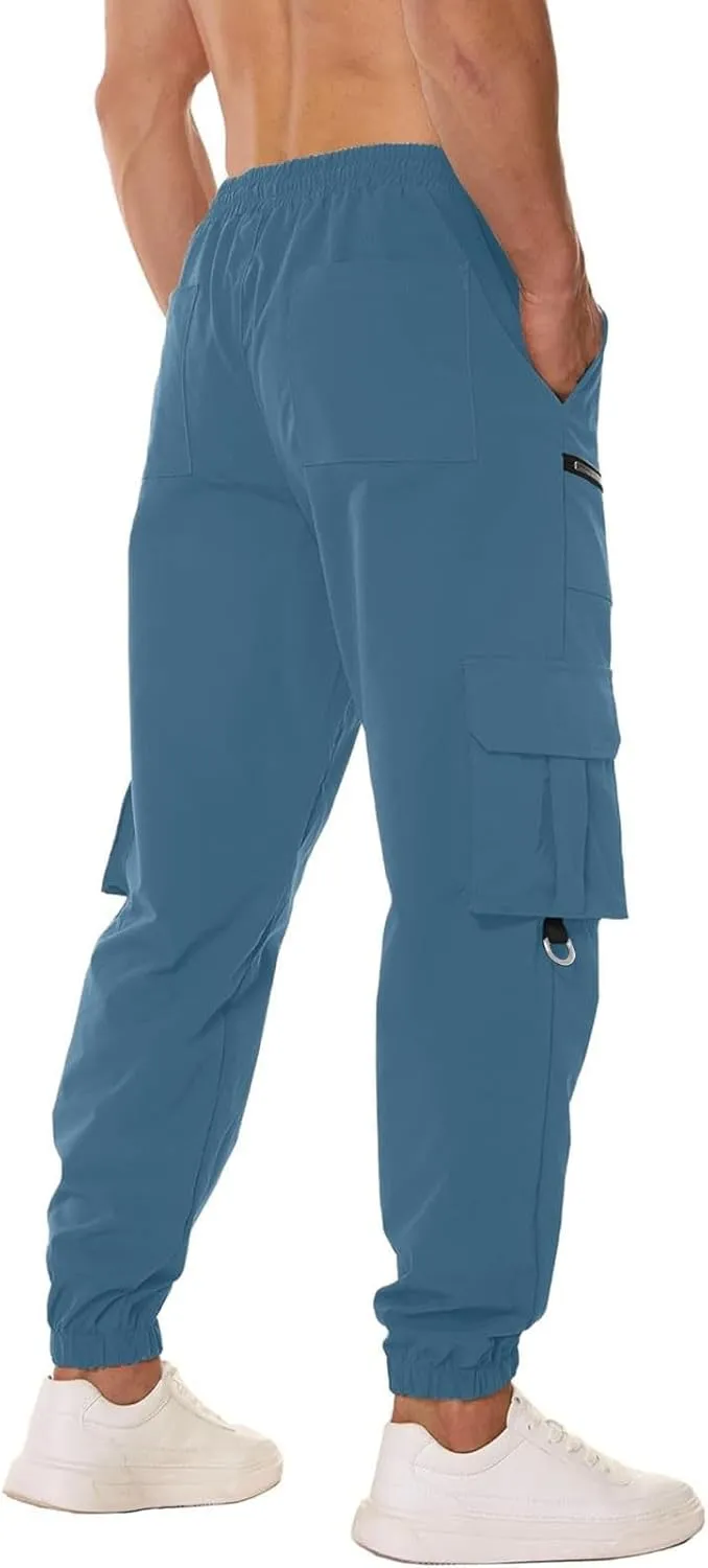 Mens Tactical Pants Travel Climbing Water-Resistant Work Pants Waterproof Flexible Lightweight Quick-Dry Cargo Pants